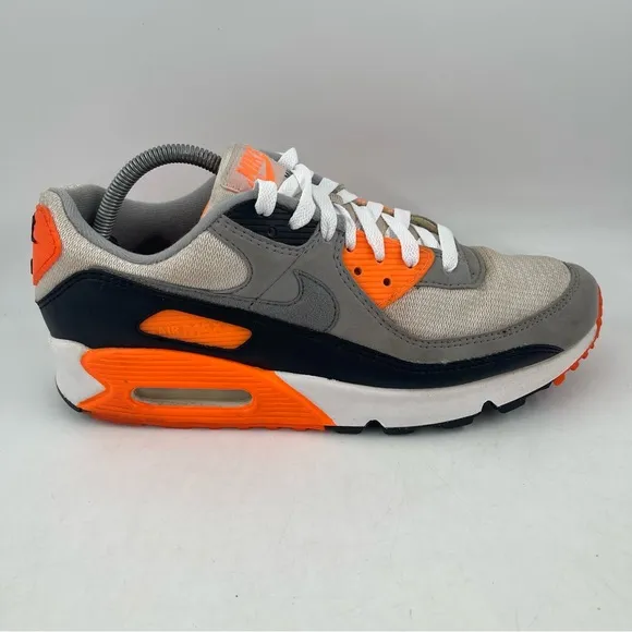 Nike Air Max ‘90 Recraft Size 10 Summit White Orange Grey Black Running Shoes