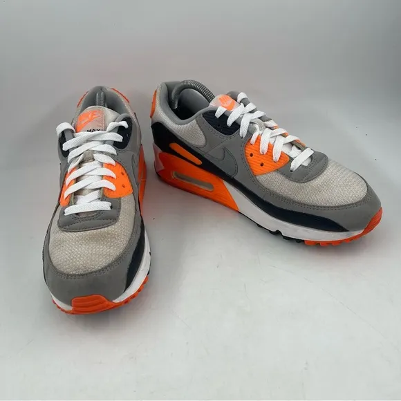 Nike Air Max ‘90 Recraft Size 10 Summit White Orange Grey Black Running Shoes