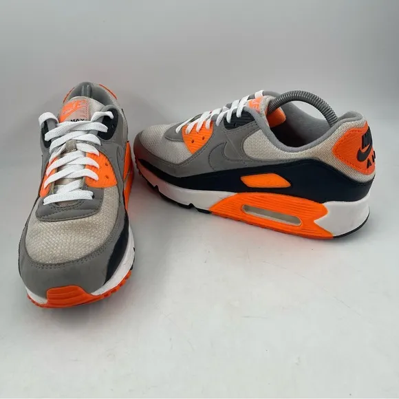 Nike Air Max ‘90 Recraft Size 10 Summit White Orange Grey Black Running Shoes