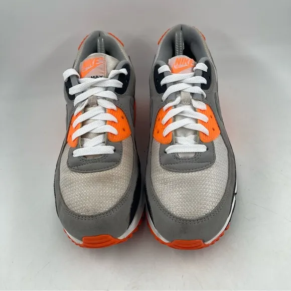 Nike Air Max ‘90 Recraft Size 10 Summit White Orange Grey Black Running Shoes