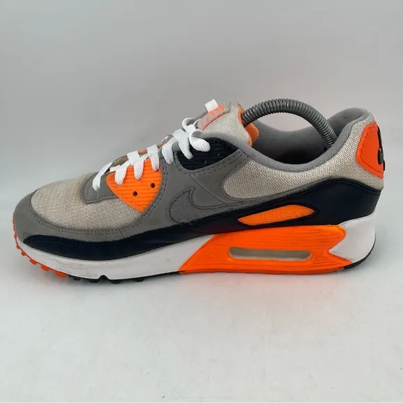 Nike Air Max ‘90 Recraft Size 10 Summit White Orange Grey Black Running Shoes