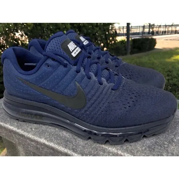 Nike AirMax Dark Navy Blue Black Run Shoes NEW Rare Color Fast Shipping Mens 10