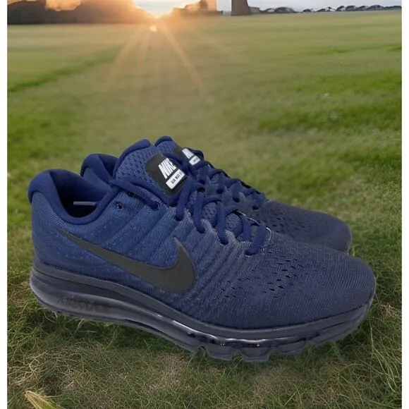 Nike AirMax Dark Navy Blue Black Run Shoes NEW Rare Color Fast Shipping Mens 10