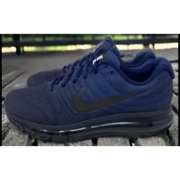 Nike AirMax Dark Navy Blue Black Run Shoes NEW Rare Color Fast Shipping Mens 10