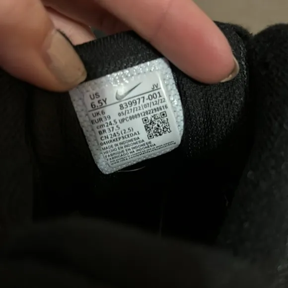 Nike all black high top basketball shoes size 6.5Y