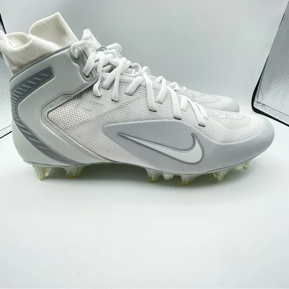 Nike Alpha Huarache 8 Elite Lacrosse White/ Pure Platinum CW4440-110 Men’s 10.5