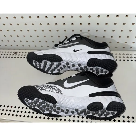 Nike Alpha Huarache Elite 4 Womens Indoor Softball Turf Shoes Size 7 Black White