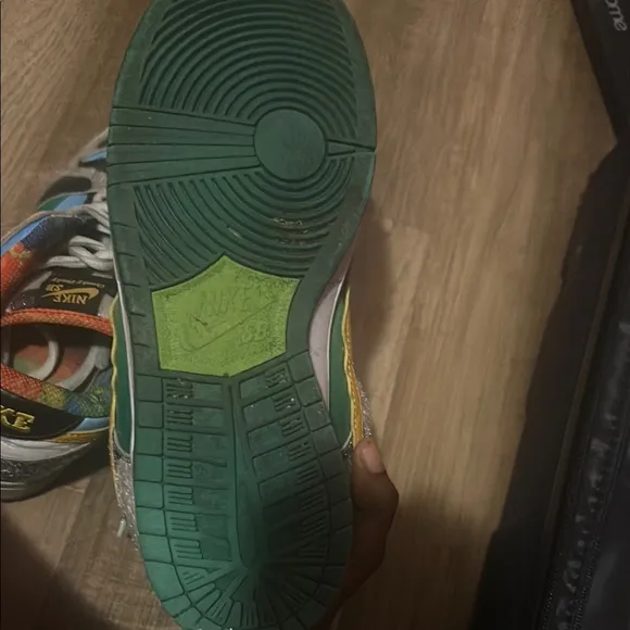 Nike Blue and Yellow Sneakers with Classic Dunk Silhouette