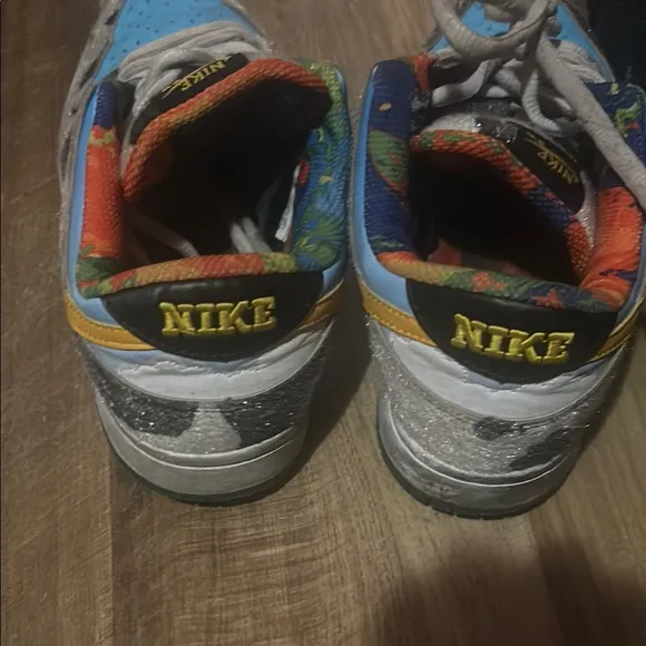 Nike Blue and Yellow Sneakers with Classic Dunk Silhouette