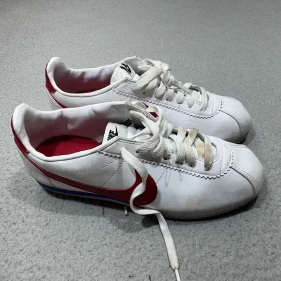 Nike Classic Cortez Shoes Women 9 White Forrest Gump Long Distance Running Train