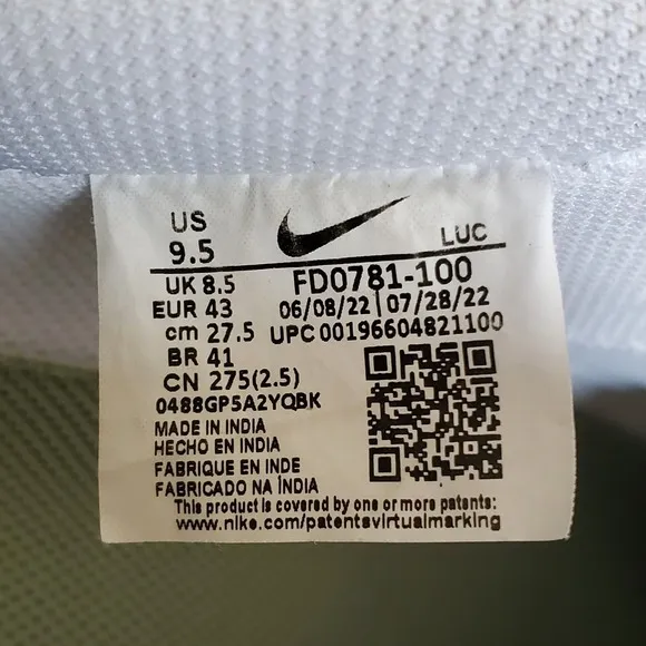 Nike Court Vision Low Shoes Men 9.5 White Oil Green Sneakers FD0781-100