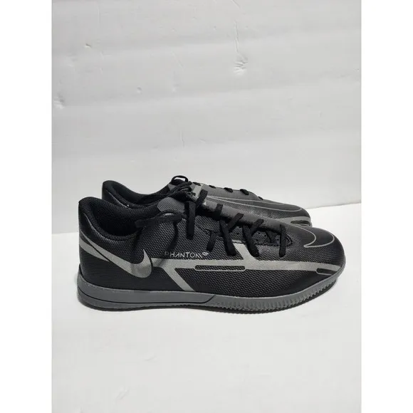 Nike DC0825 004 Junior Sz 3.5 Black/Gray Phantom GT2 Club IC Indoor Soccer Shoes
