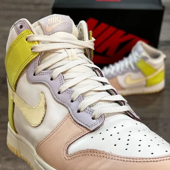 Nike Dunk High 'Cashmere' Lemon Twist Sneakers - Women's Size 8