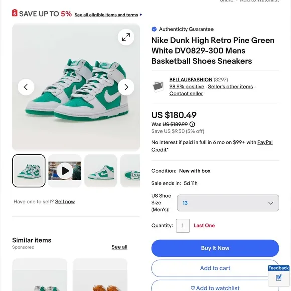 Nike Dunk High Stadium Green