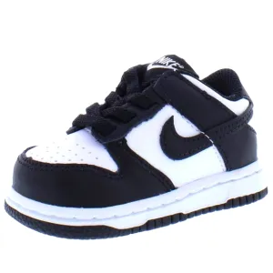 Nike Dunk Low Black and White Little Boys Kids Sneakers Sz 5C EUC