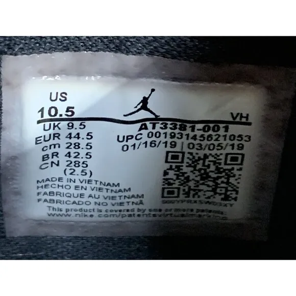Nike Jordan Proto-Lyte Basketball Shoes Mens Size 10.5 Triple Black AT3381-001