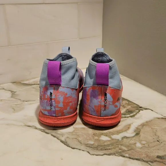 Nike JR Zoom Superfly Academy, Indoor Soccer Cleats, Pink Purple Youth Size 5.5