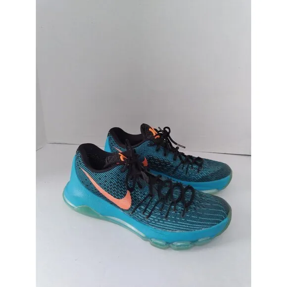 Nike KD 8 Basketball Shoes‎ Blue Lagoon Bright Citrus Athletic Sneakers
