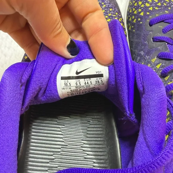 Nike‎ Kobe mens 10.5 shoes Mamba Instinct Purple Yellow Athletic Shoes