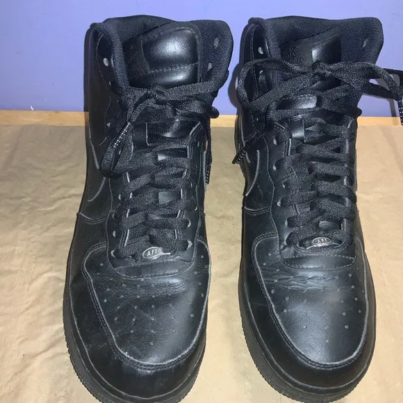 Nike Mens Air Force 1 High 07 Basketball Shoes Sz 10 Triple Black 315121-032