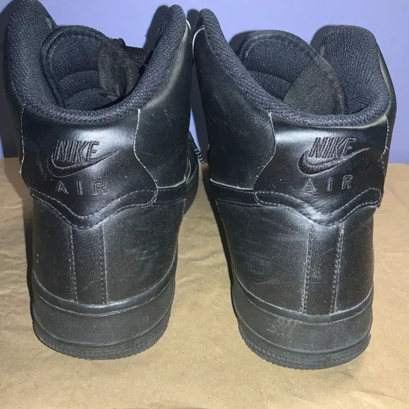 Nike Mens Air Force 1 High 07 Basketball Shoes Sz 10 Triple Black 315121-032