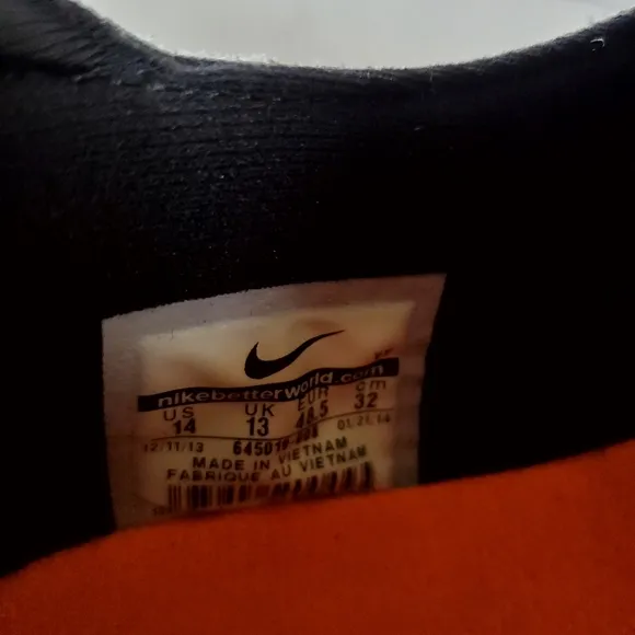 Nike Men's SB Lunar Black/Orange Size 13