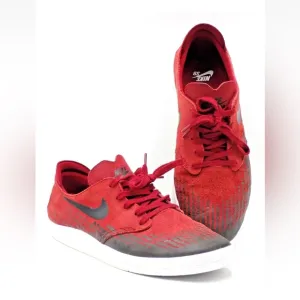 Nike Men's SB Lunar One Shot Dark Red 631044-601 Skateboard Shoes Size 10