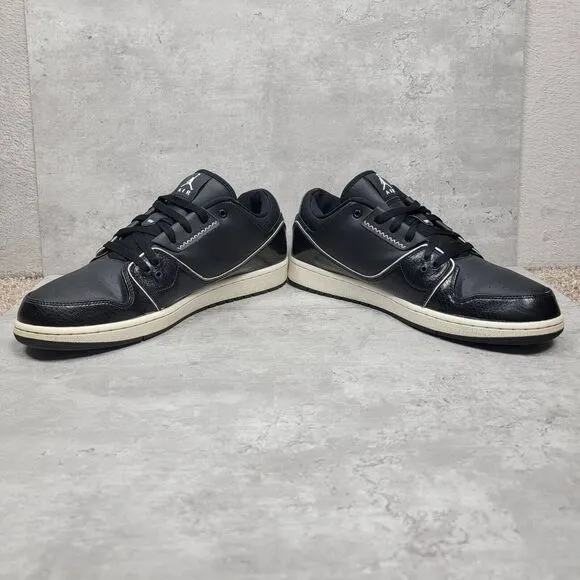 Nike Mens Size 12 Jordan 1 Flight 2 Black Leather 654465-021 Shoes Sneakers‎