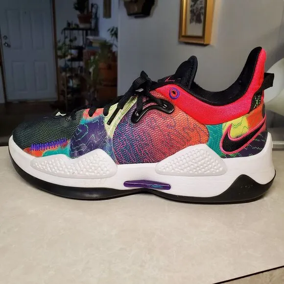 Nike Mens Size 8.5 PG 5 CW3143-600 Multicolor Basketball Shoes Sneakers