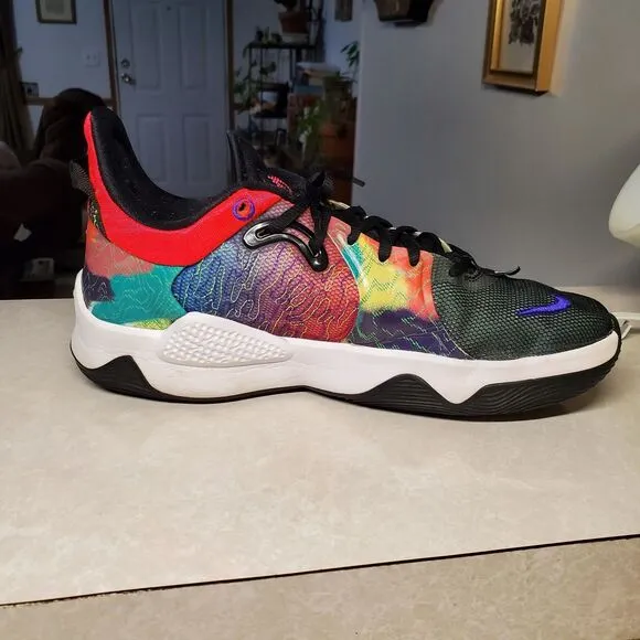 Nike Mens Size 8.5 PG 5 CW3143-600 Multicolor Basketball Shoes Sneakers