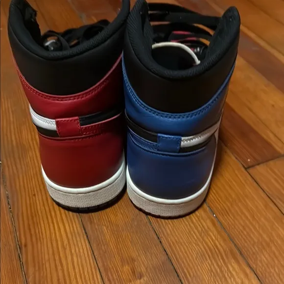 Nike Red and Blue Athletic Shoes High-Top Design