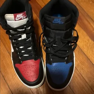 Nike Red and Blue Athletic Shoes High-Top Design
