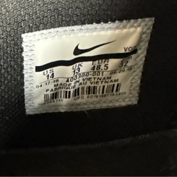 Nike SB Air Force 2 Low &quot;Black Grey Gum&quot; (AO0300-001) Men's Size 14
