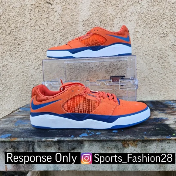 Nike SB Ishod Wair Men's Skateboard Low Top Shoes Blue Orange DZ5648-800