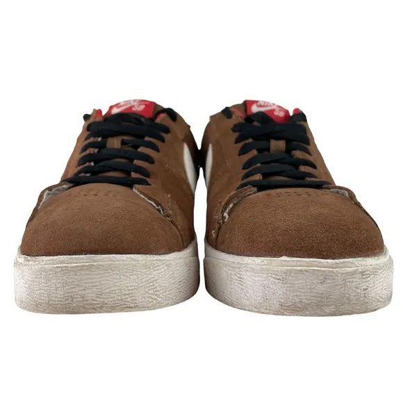 Nike SB Skateboard Blazer Low CS Bison/White/Sport Red Sneaker Skate Shoe Suede
