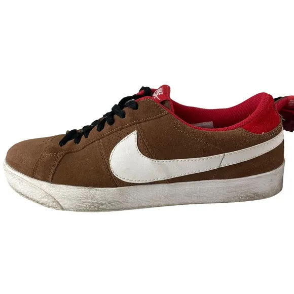 Nike SB Skateboard Blazer Low CS Bison/White/Sport Red Sneaker Skate Shoe Suede