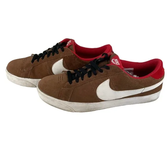 Nike SB Skateboard Blazer Low CS Bison/White/Sport Red Sneaker Skate Shoe Suede