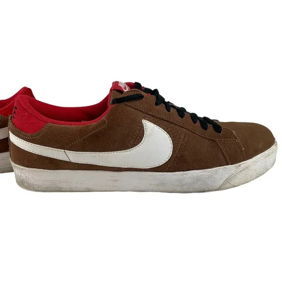 Nike SB Skateboard Blazer Low CS Bison/White/Sport Red Sneaker Skate Shoe Suede