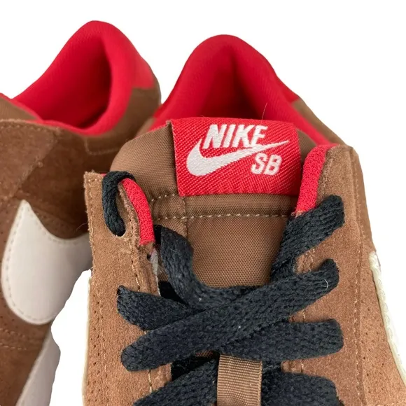 Nike SB Skateboard Blazer Low CS Bison/White/Sport Red Sneaker Skate Shoe Suede