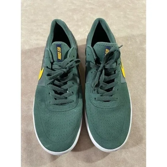 Nike SB Team Mens Classic Shoes Midnight Green Yellow Ochre White Size 11.5