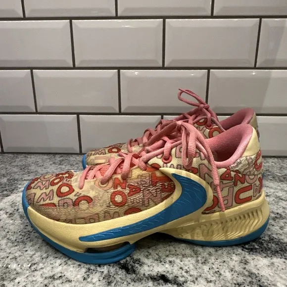 Nike Shoes Youth Sz 4 Zoom Freak 4 Low Basketball Sneakers Multicolor FB9503-200