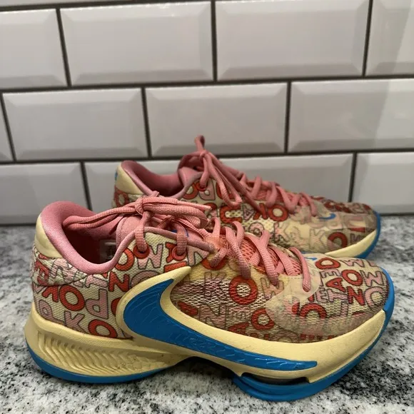 Nike Shoes Youth Sz 4 Zoom Freak 4 Low Basketball Sneakers Multicolor FB9503-200