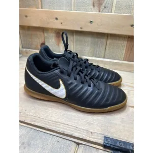 NIKE Tiempo X Rio IV Mens US7 BLACK Gum Indoor Soccer Shoes 897769-002