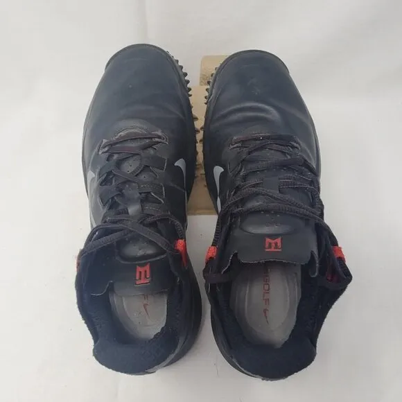 Nike Tiger Woods TW Golf Shoes Black Lace Up Cleats Men Size 7.5 532622-001