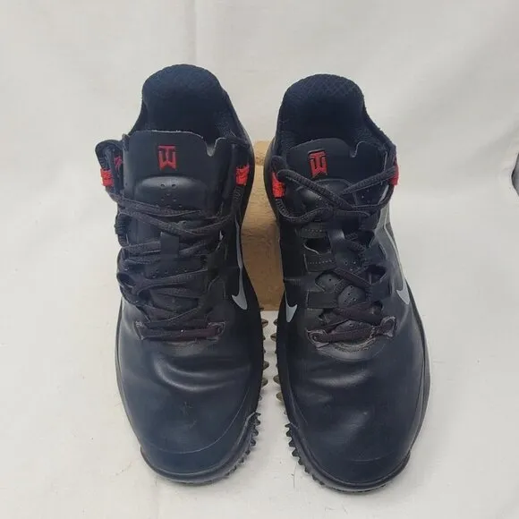 Nike Tiger Woods TW Golf Shoes Black Lace Up Cleats Men Size 7.5 532622-001
