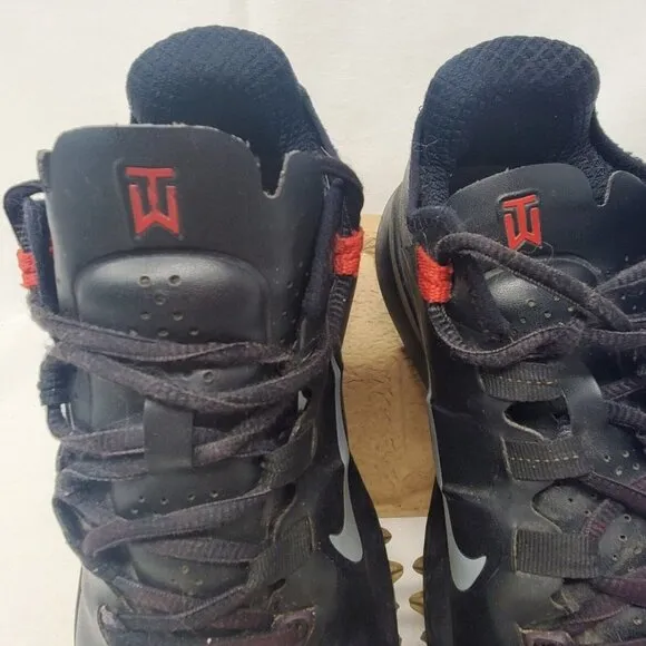 Nike Tiger Woods TW Golf Shoes Black Lace Up Cleats Men Size 7.5 532622-001