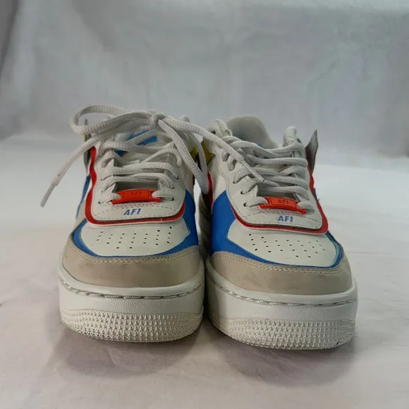 Nike White and Blue Sneakers Classic Air Force 1