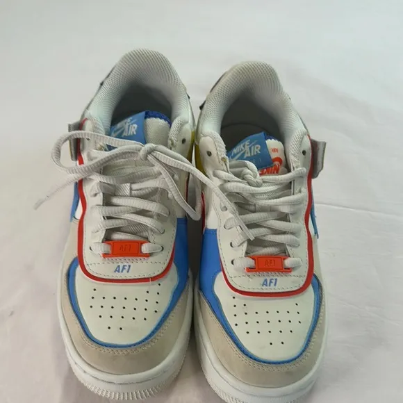 Nike White and Blue Sneakers Classic Air Force 1