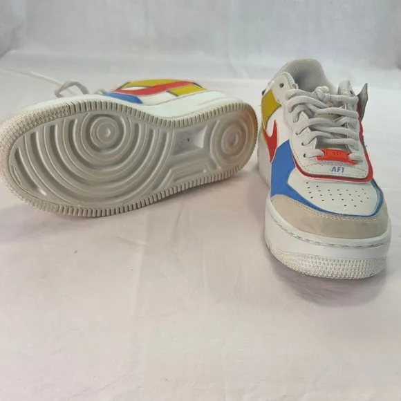 Nike White and Blue Sneakers Classic Air Force 1
