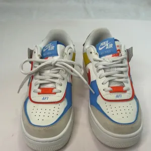 Nike White and Blue Sneakers Classic Air Force 1